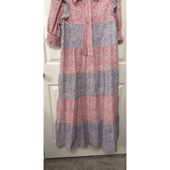Floral Maxi Dress in Pink and Blue - Picture 10 of 11